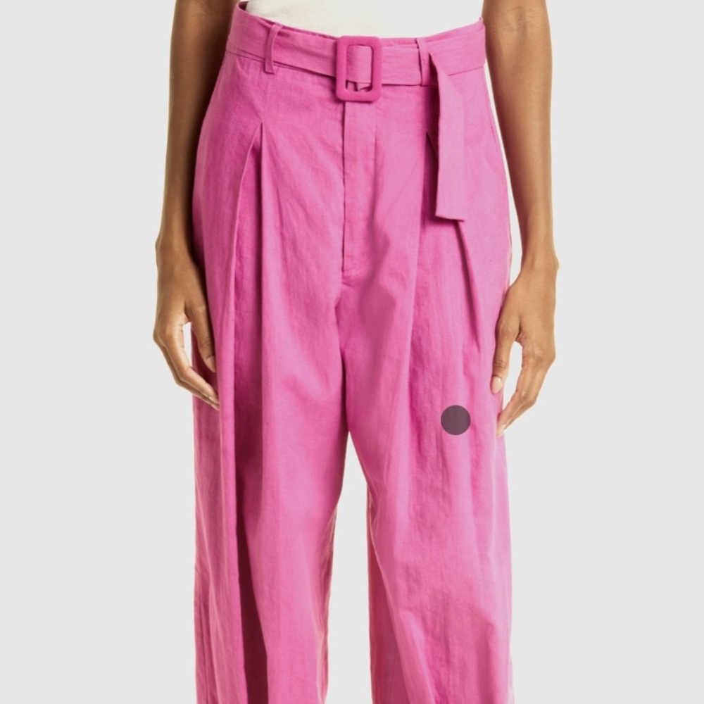 FARM Rio Pink Linen Harem Pant with Pleats